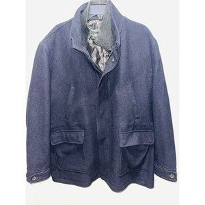 Pronto Uomo Black Wool Blend Double Lined Peacoat Jacket Men’s Sz XXL RARE HTF